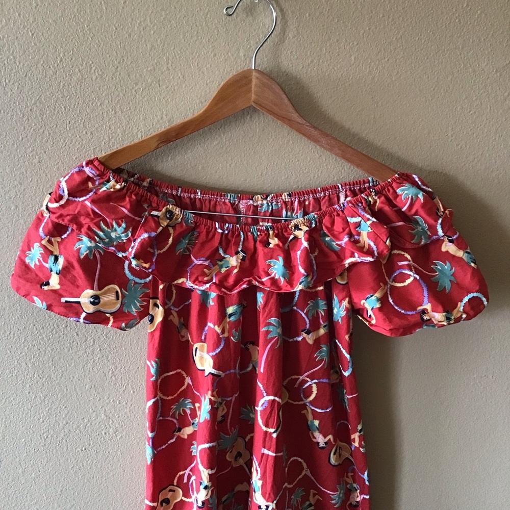 Hilo Hattie Off Shoulder Midi Dress, Made in Hawaii (S) - Picture 2 of 7